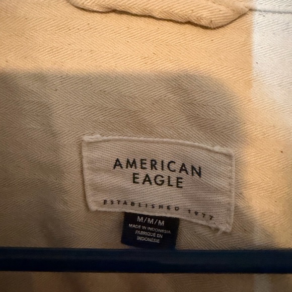 American Eagle Outfitters Men’s Cream Textured Fabric - Picture 3 of 3